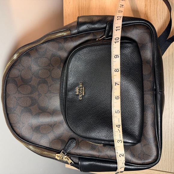 Coach Women's Court Backpack in Signature Canvas - Brown/Black - Picture 7 of 8